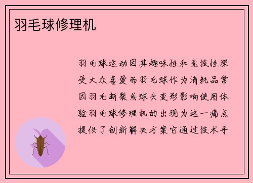 羽毛球修理机